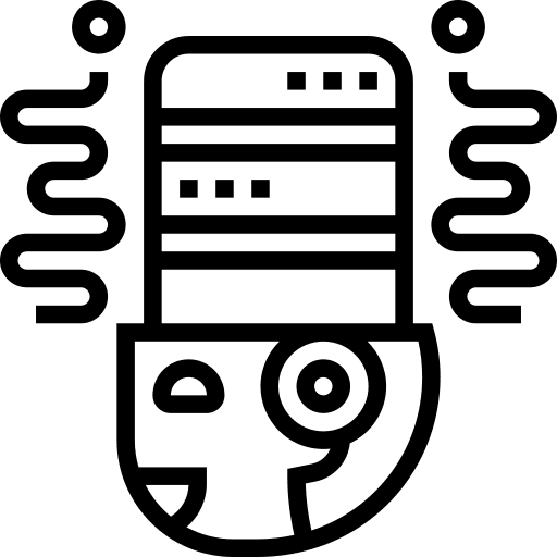 Big data artificial intelligence robot system icon Big data artificial intelligence robot system icon