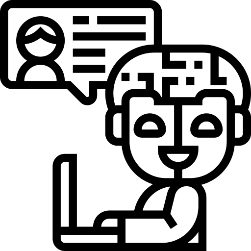 Chatbot service communications customer service icon Chatbot service communications customer service icon