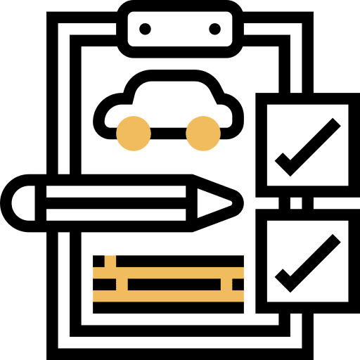Diagnosis checked garage security icon