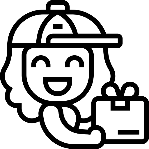 Delivery woman professions and jobs driver icon