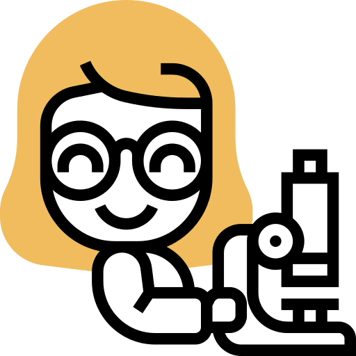 Researcher microscope laboratory scientist icon
