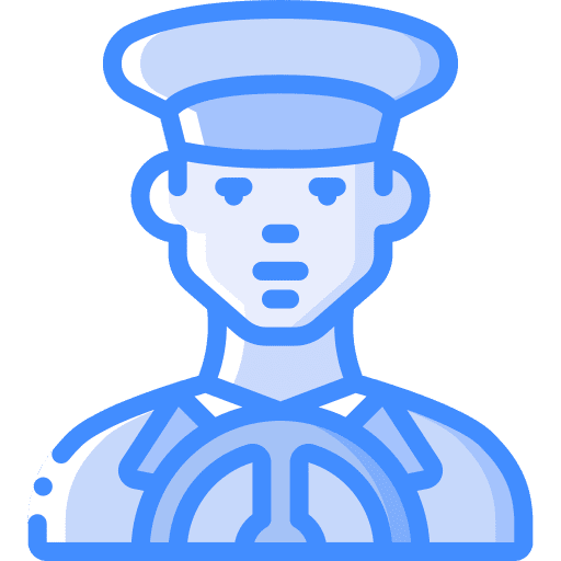 Chauffeur transport bus people icon