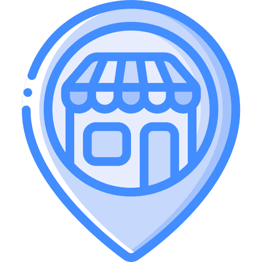 Map pointer localization building local icon