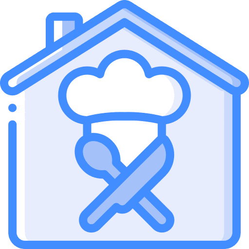 House food and restaurant home chef hat icon