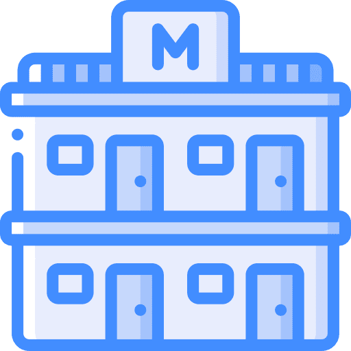 Motel vacations buildings signaling icon