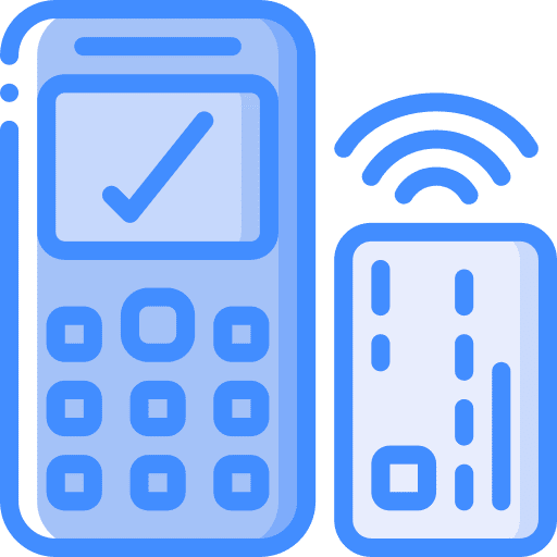 Pos terminal mobile phone business and finance cell phone icon