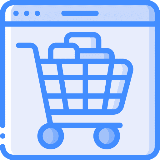 Web browser web page shopping shopping trolley icon