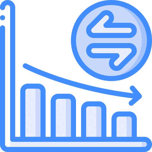 Chart reduce business and finance graph icon