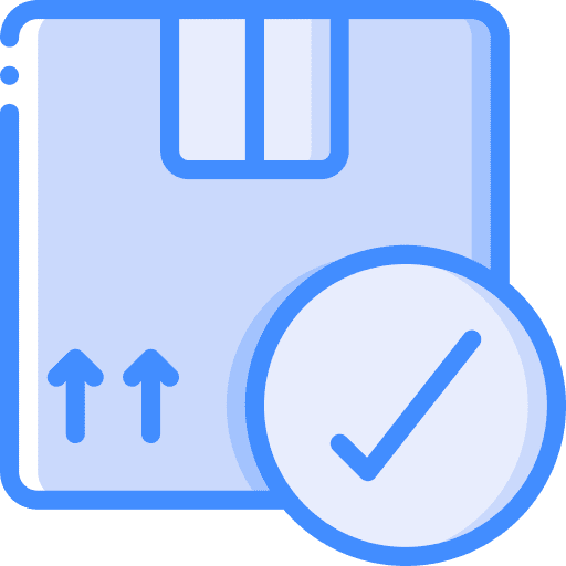 Packaging package box check mark icon