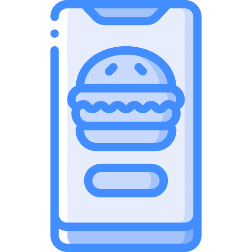 Smartphone mobile app food delivery food and restaurant icon