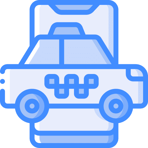 Taxi transportation smartphone service icon