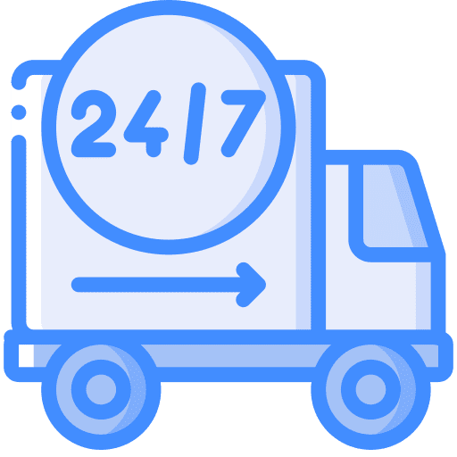 Van shipping and delivery 24 hours reload icon