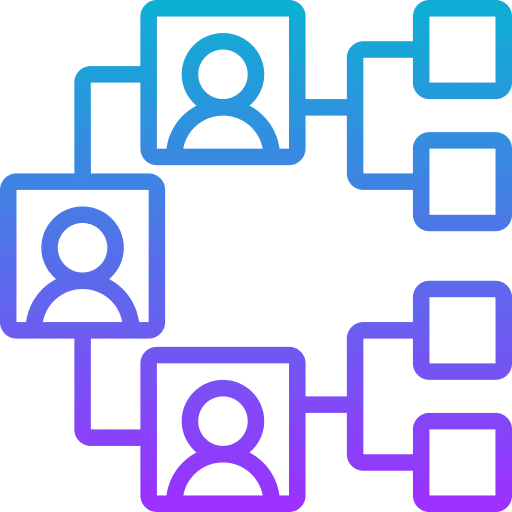 Division leader boss organization chart icon