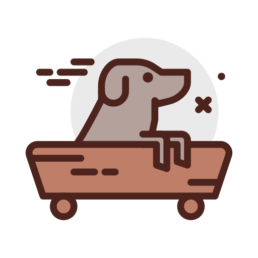 Cart transport basket animals icon
