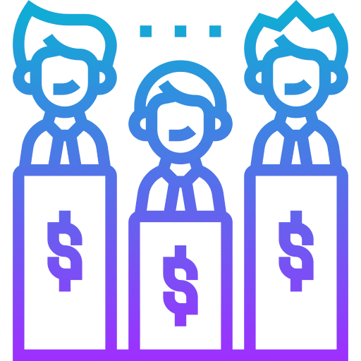 Shareholder partner business and finance benefit icon Shareholder partner business and finance benefit icon