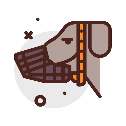 Dog head leash dangerous animal icon Dog head leash dangerous animal icon