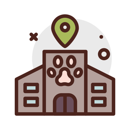 Hospital pet maps and location animals icon Hospital pet maps and location animals icon