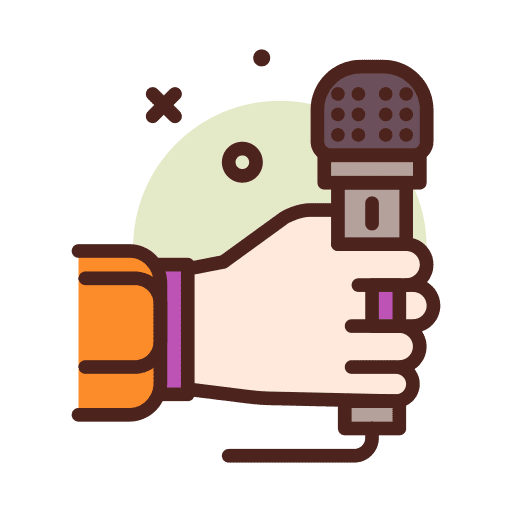 Mic hand microphone music and multimedia icon