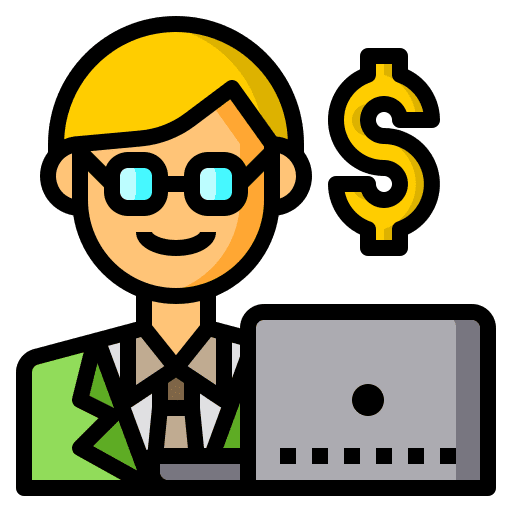 Account professions and jobs management laptop icon