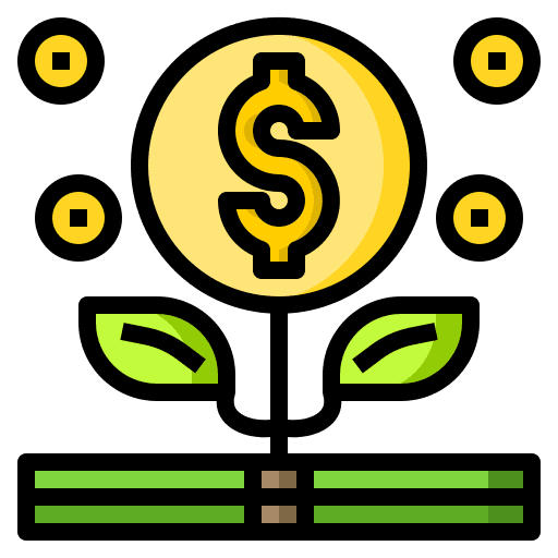 Growth plant growth currency icon Growth plant growth currency icon