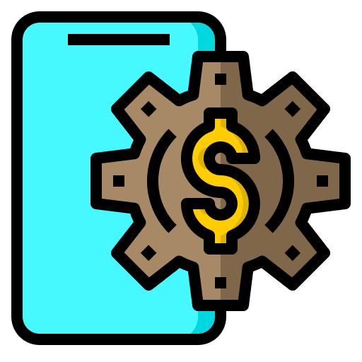 Mobile application mobile app configuration money icon Mobile application mobile app configuration money icon