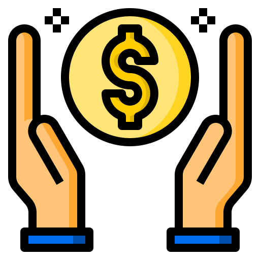 Money saving hands business money saving icon