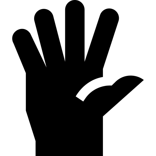 Five fingers palm sign language hand icon