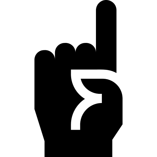 One finger number gesture index icon