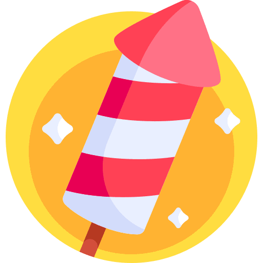 Fireworks rockets holiday event icon