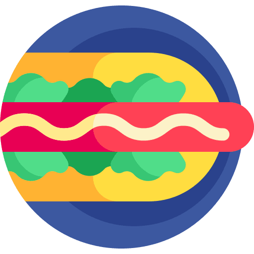 Hot dog sandwich sausage fast food icon Hot dog sandwich sausage fast food icon