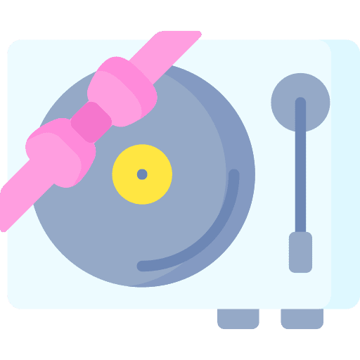 Turntable bow dj mixer music player icon Turntable bow dj mixer music player icon