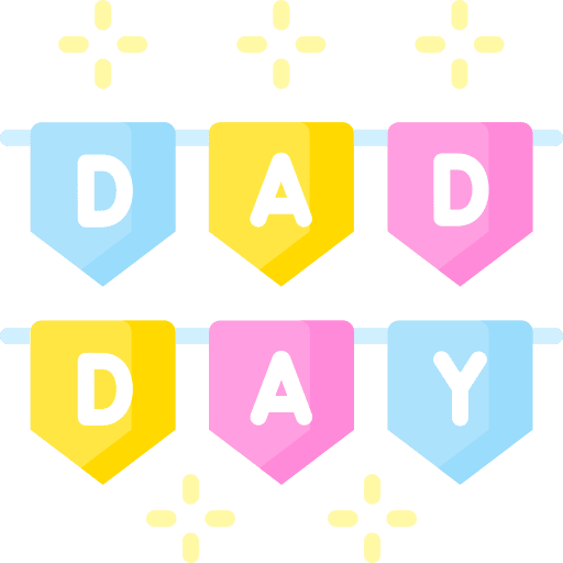 Garland birthday and party dad decoration icon Garland birthday and party dad decoration icon