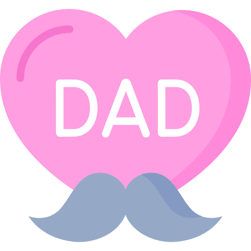 Heart moustache dad birthday and party icon Heart moustache dad birthday and party icon