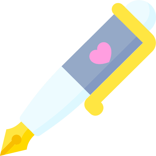 Pen write love heart icon Pen write love heart icon