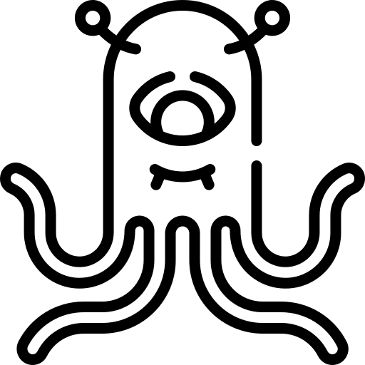 Alien spooky monster scary icon