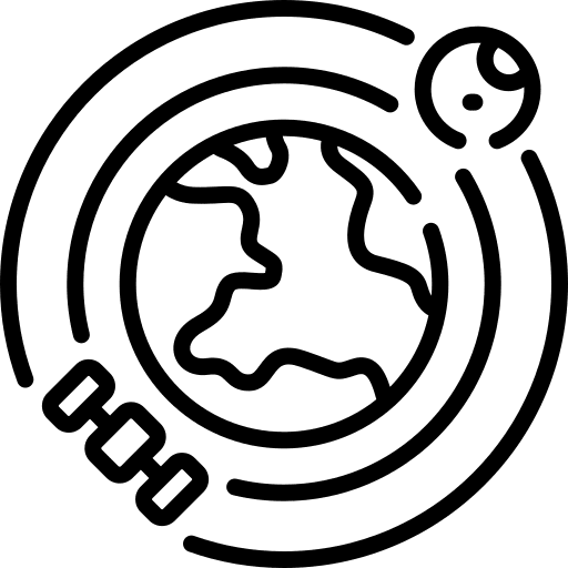 Earth orbit gravity space icon