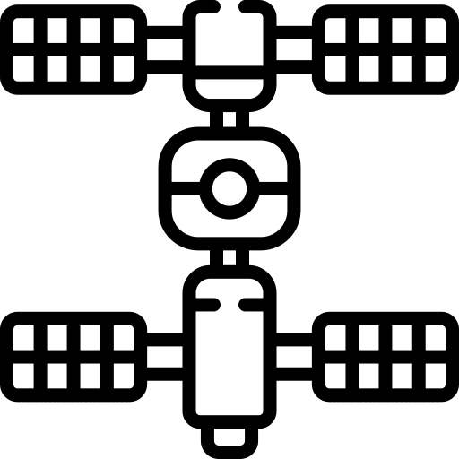 Space station network satellite signal icon