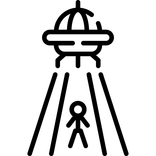 Ufo abduction sci fi house icon Ufo abduction sci fi house icon