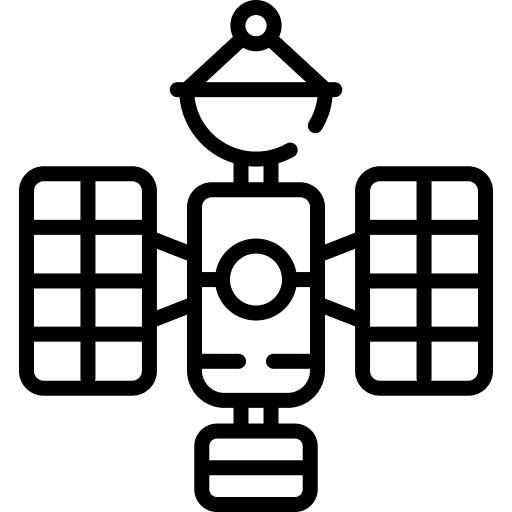 Satellite electronics communication space icon Satellite electronics communication space icon