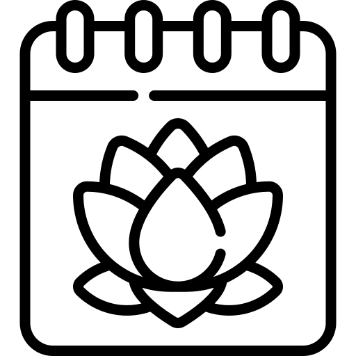 Calendar date lotus time and date icon