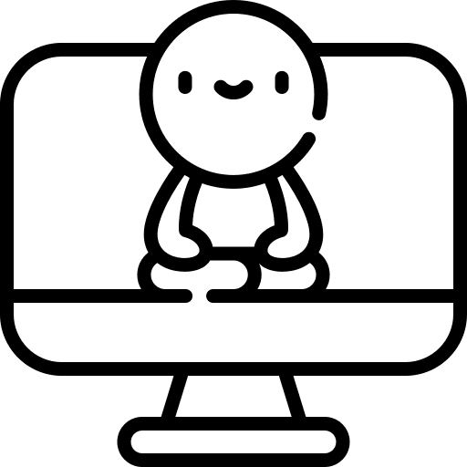 Computer yoga computer people icon