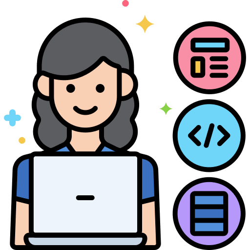 Developer programmer female woman icon