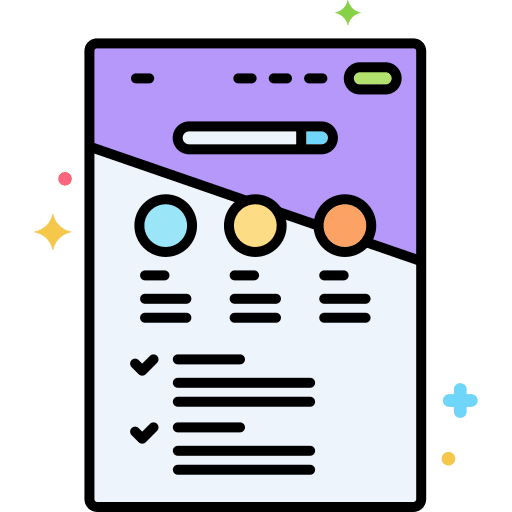 Landing page content web page seo and web icon