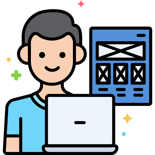 Ux design user interface man professions and jobs icon