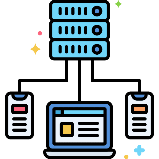 Cdn smartphone computer server icon