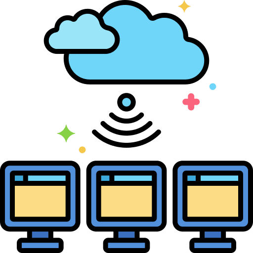 Remote network computer seo and web icon