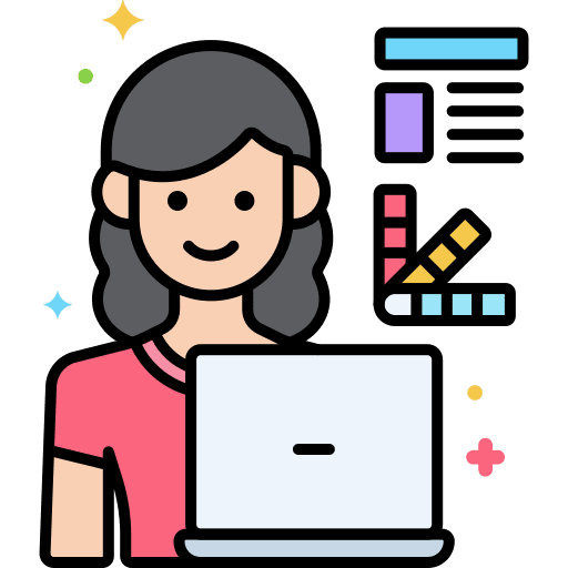 Ui design female user interface professions and jobs icon