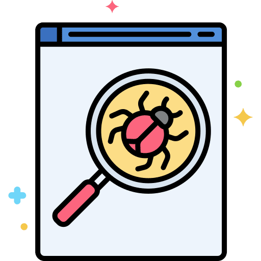 Bug web tracking hacking icon