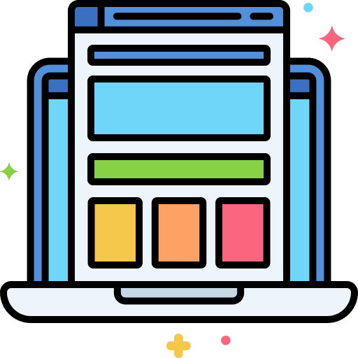 Front end laptop browser website design icon