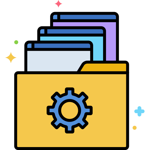 Project gear project files and folders icon